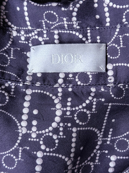 Dior Navy Pearl Oblique Button Up Shirt