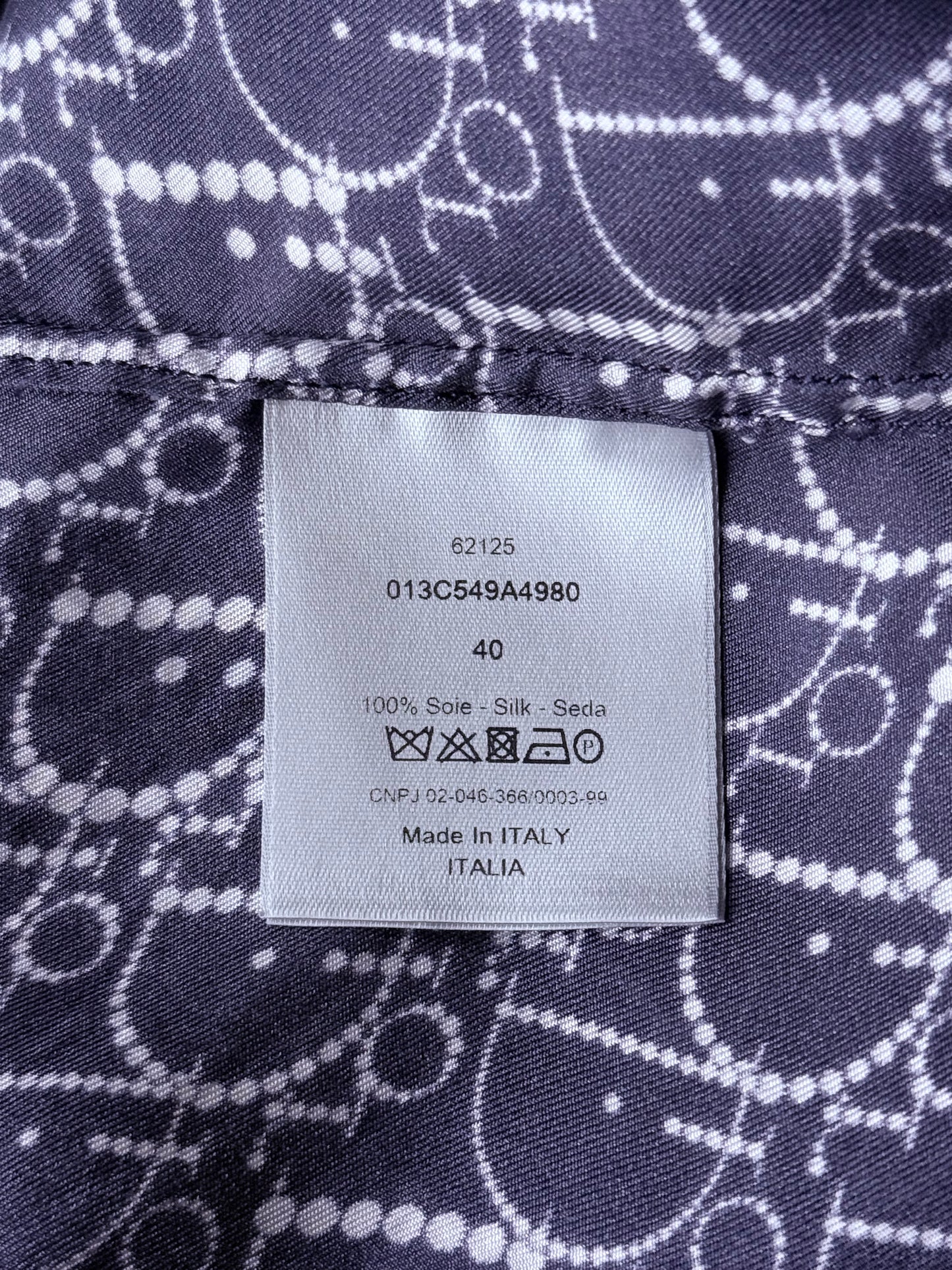 Dior Navy Pearl Oblique Button Up Shirt