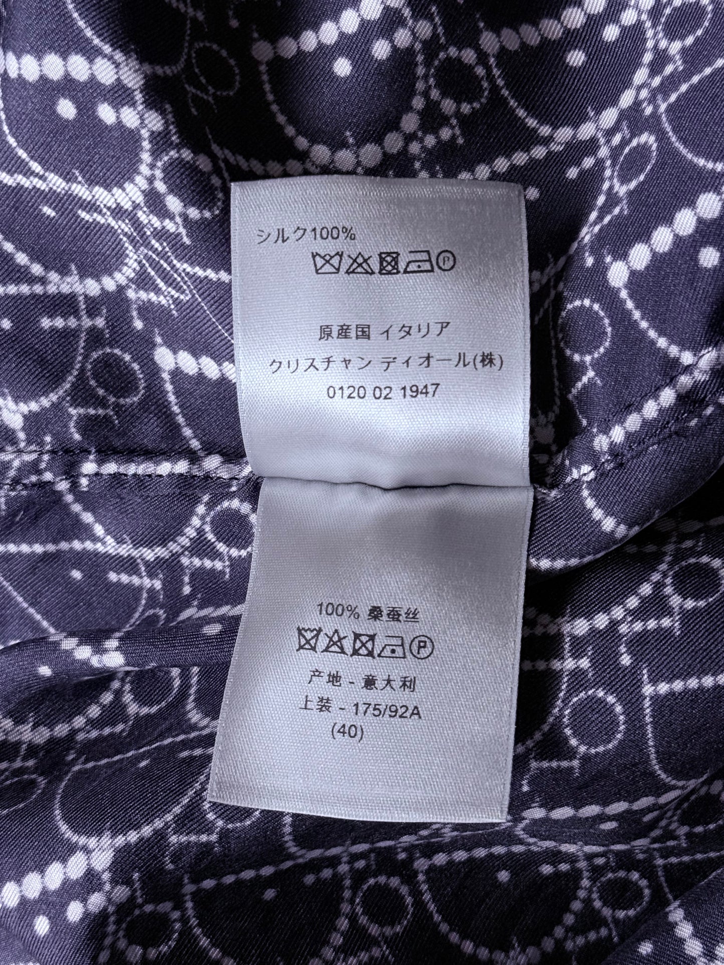 Dior Navy Pearl Oblique Button Up Shirt