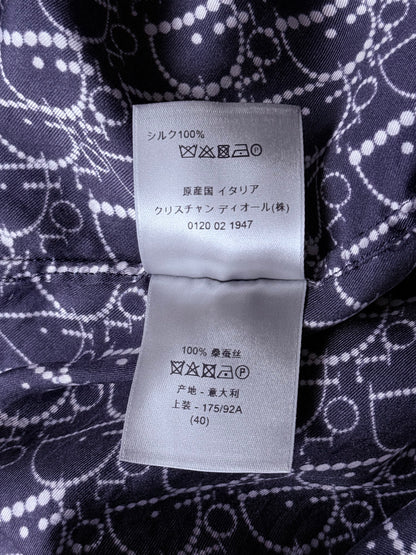 Dior Navy Pearl Oblique Button Up Shirt