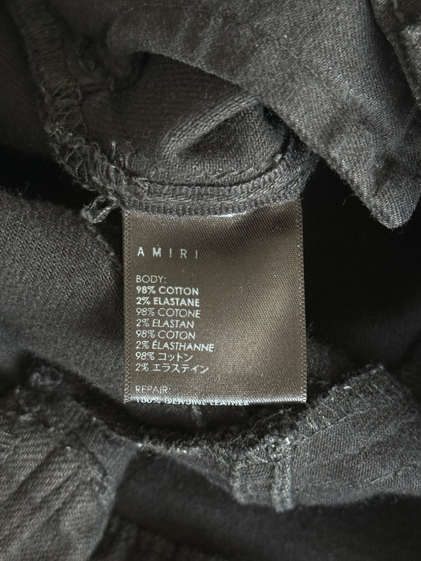 Amiri Black Snakeskin Patch MX1 Jeans