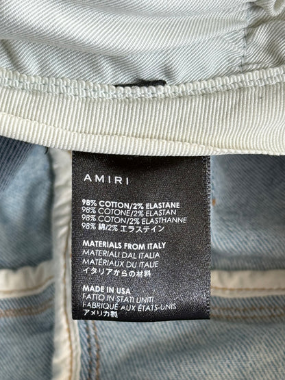 Amiri Light Indigo & Black Bandana Patch MX1 Jeans