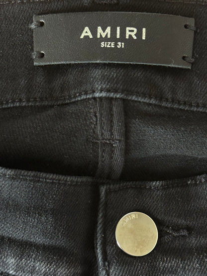 Amiri Aged Black Tweed Patch MX1 Jeans