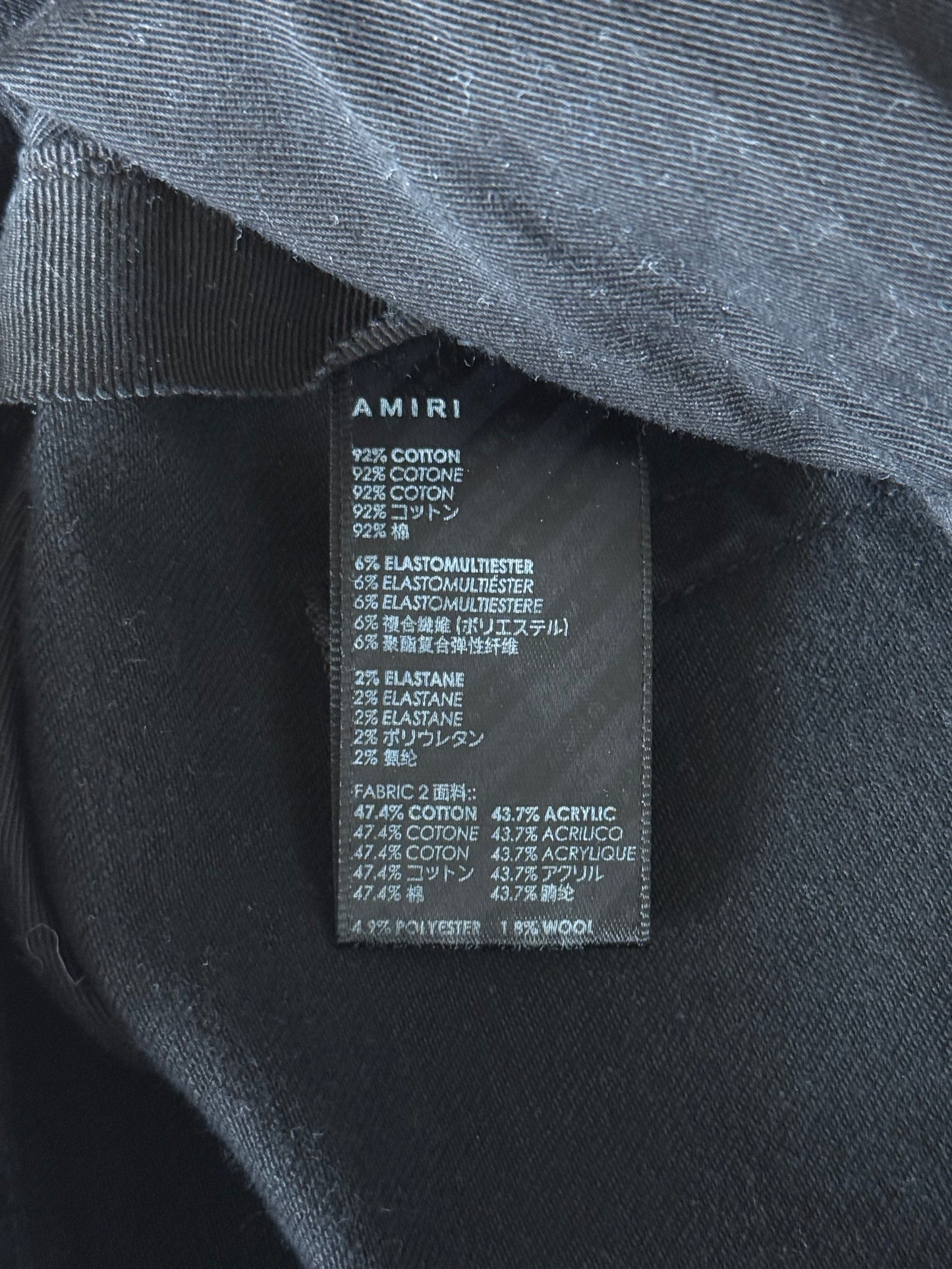 Amiri Aged Black Tweed Patch MX1 Jeans