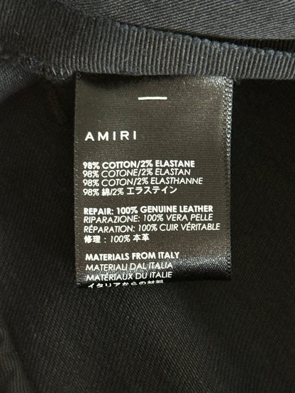 Amiri Aged Black Leather Patch MX1 Jeans
