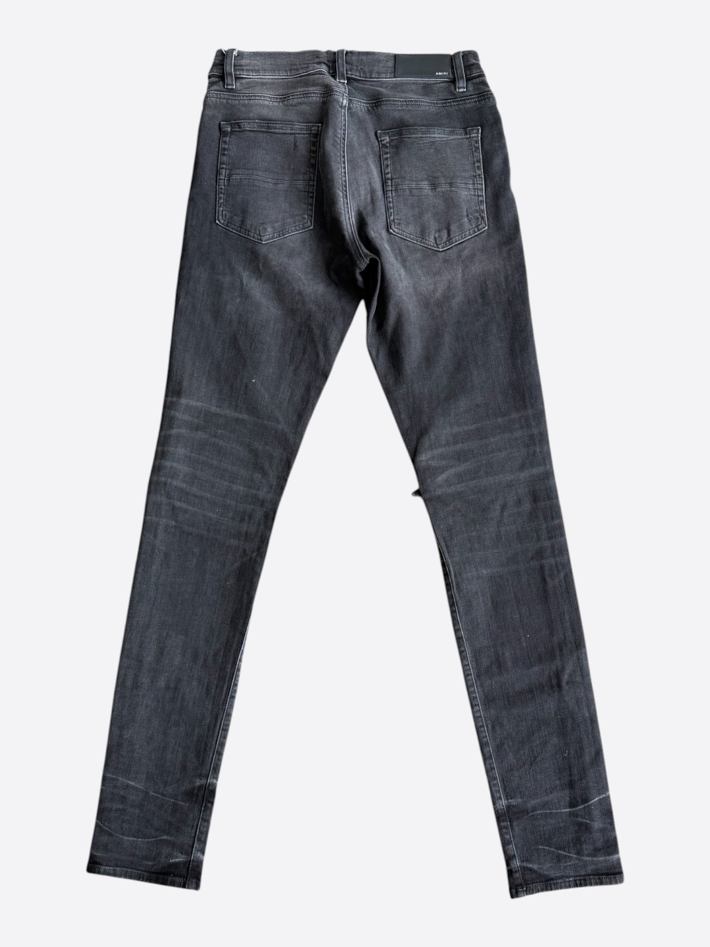 Amiri Aged Black Leather Patch MX1 Jeans