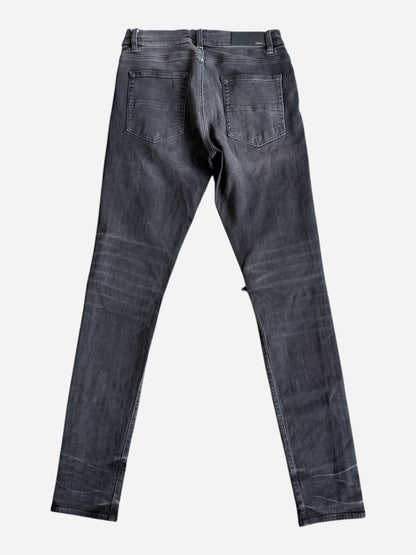 Amiri Aged Black Leather Patch MX1 Jeans