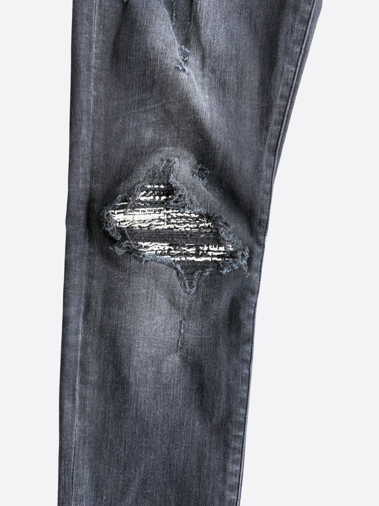 Amiri Aged Black Tweed Patch MX1 Jeans