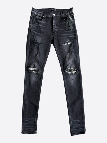 Amiri Aged Black Tweed Patch MX1 Jeans