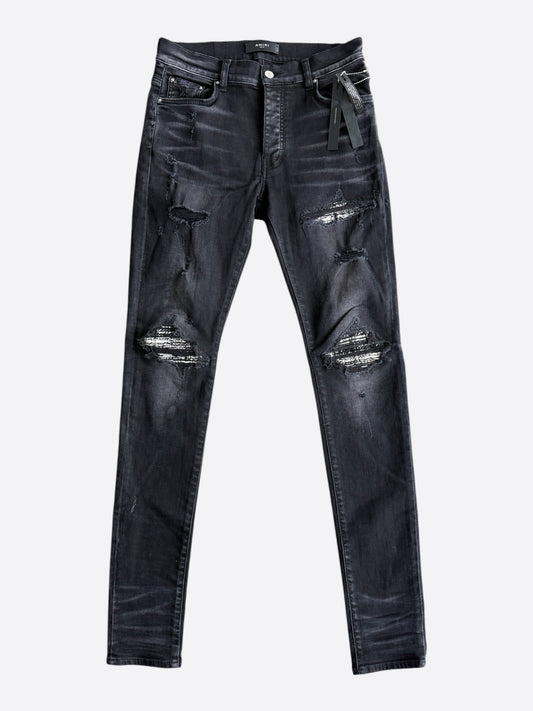 Amiri Aged Black Tweed Patch MX1 Jeans