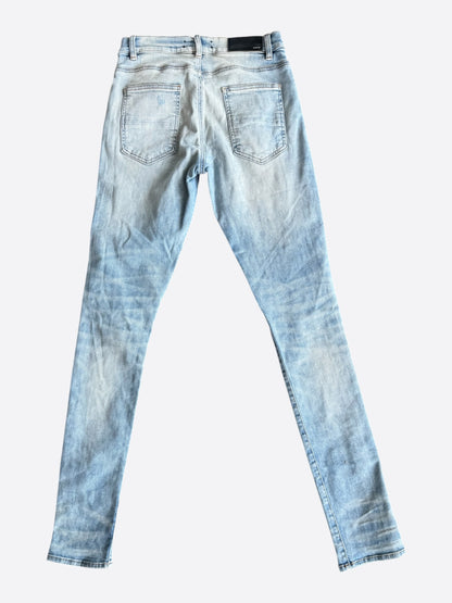 Amiri Light Indigo & Black Bandana Patch MX1 Jeans