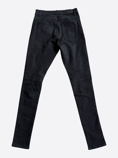 Amiri Black Snakeskin Patch MX1 Jeans