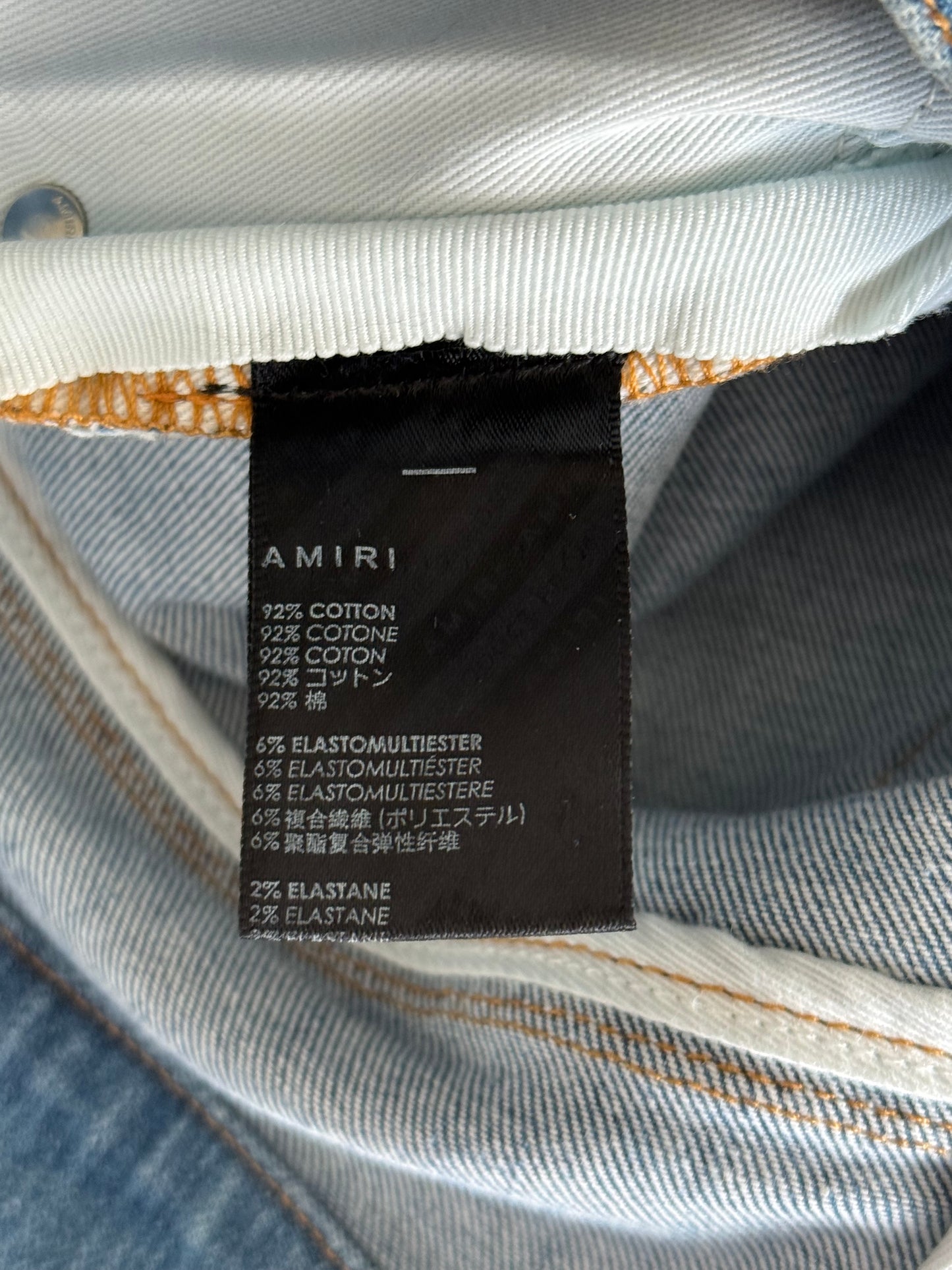 Amiri Indigo & Camouflage Patch MX1 Jeans