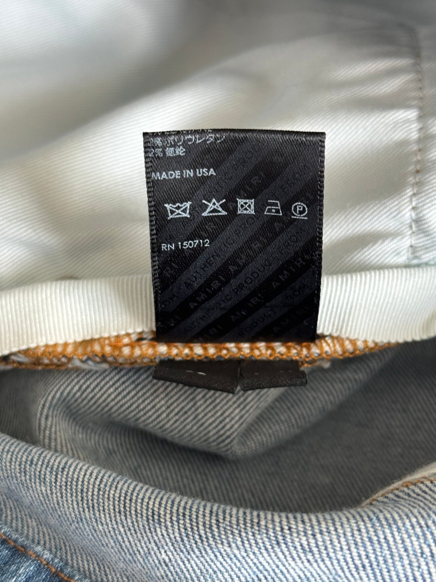 Amiri Indigo & Camouflage Patch MX1 Jeans