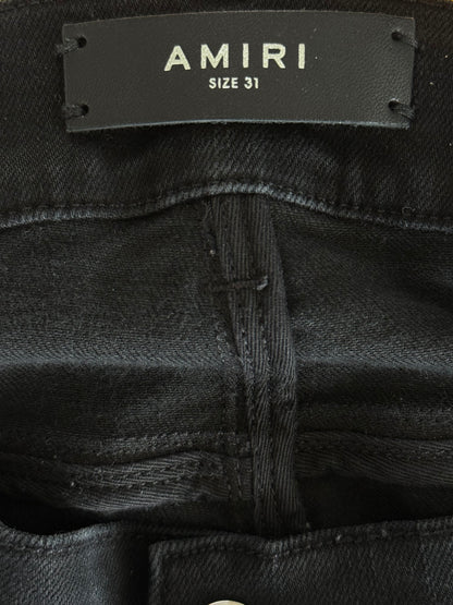 Amiri Aged Black Tweed Patch MX1 Jeans