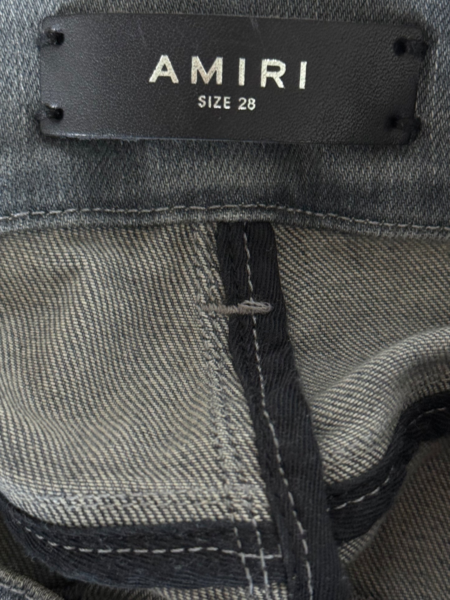 Amiri Playboy Light Grey & White Patch MX1 Jeans
