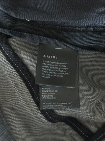 Amiri Playboy Light Grey & White Patch MX1 Jeans