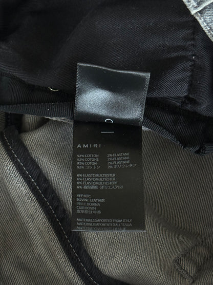 Amiri Playboy Light Grey & White Patch MX1 Jeans
