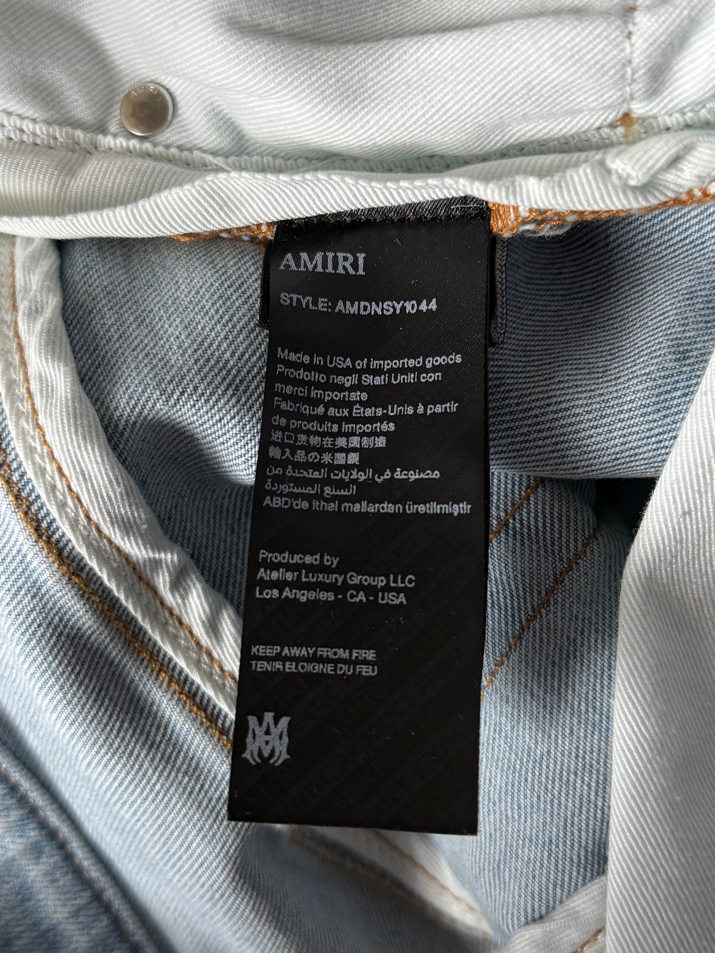 Amiri Light Indigo & Blue Bandana Patch MX1 Jeans