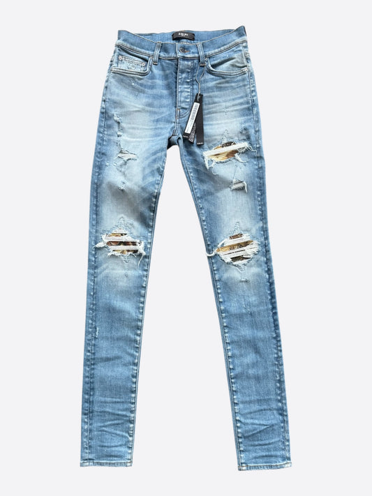 Amiri Indigo & Camouflage Patch MX1 Jeans