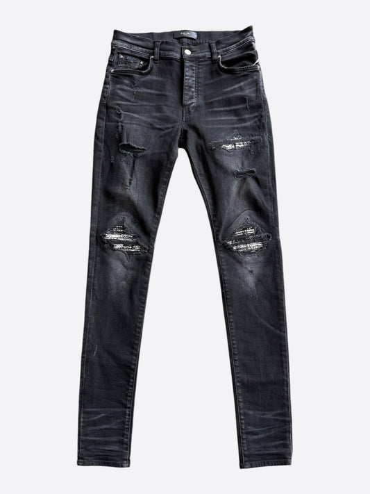 Amiri Aged Black Tweed Patch MX1 Jeans