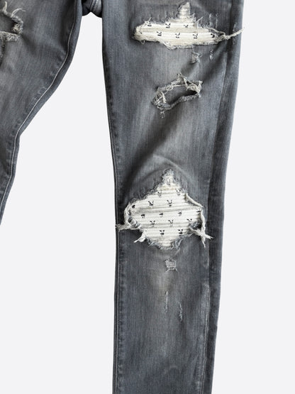 Amiri Playboy Light Grey & White Patch MX1 Jeans
