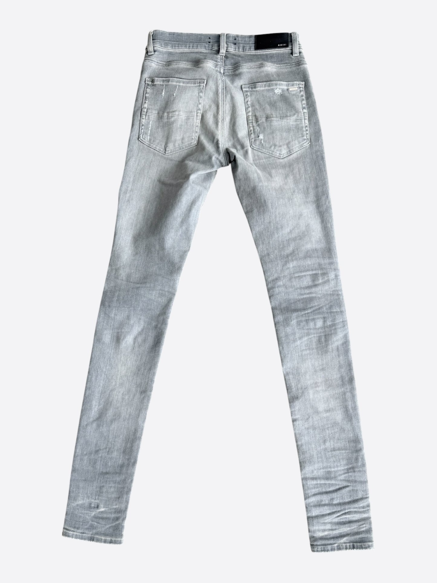 Amiri Playboy Light Grey & White Patch MX1 Jeans