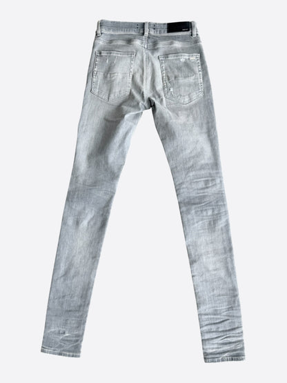 Amiri Playboy Light Grey & White Patch MX1 Jeans
