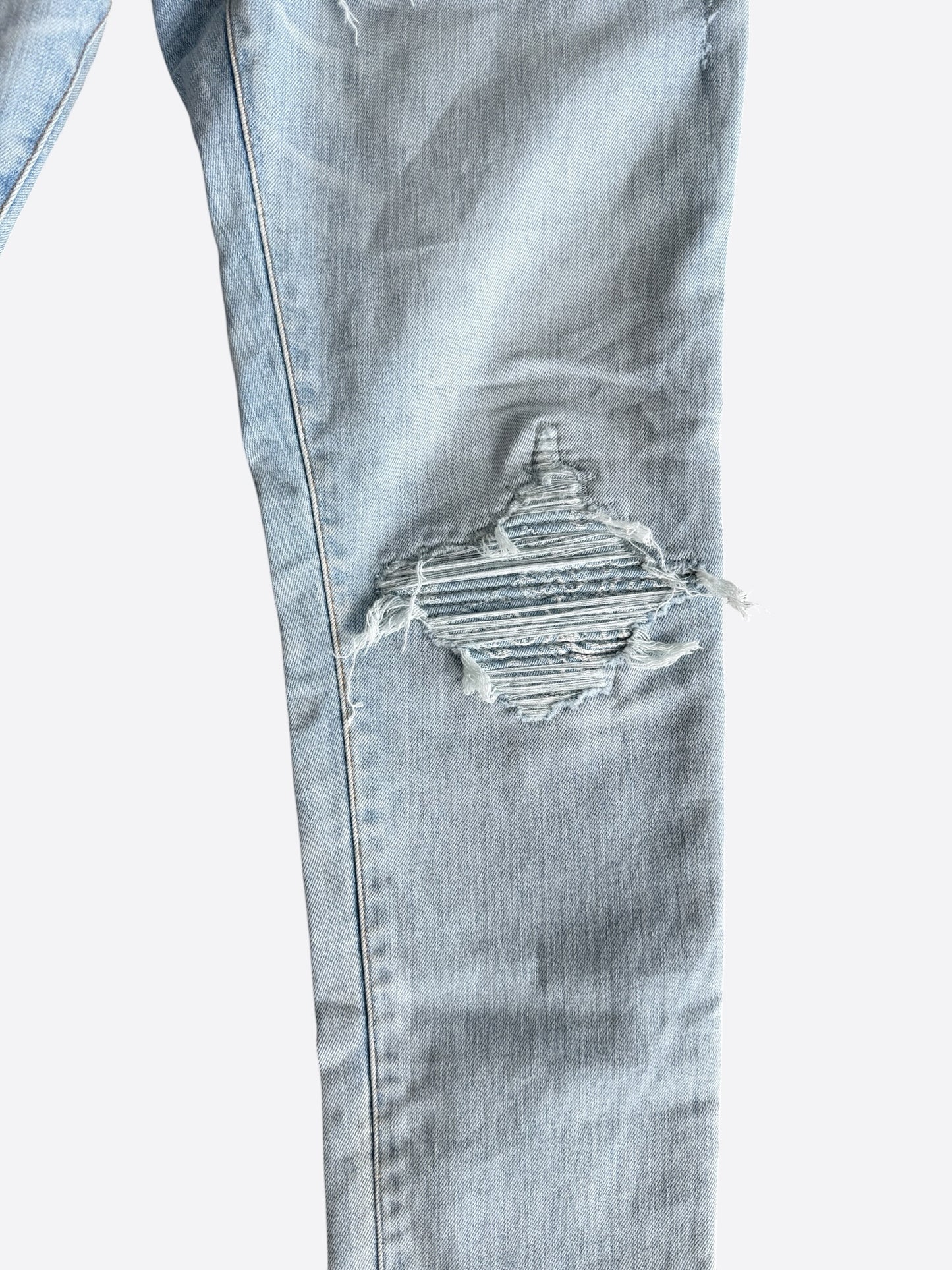 Amiri Light Indigo & Blue Bandana Patch MX1 Jeans