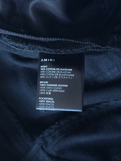 Amiri Black Leather Patch MX1 Jeans