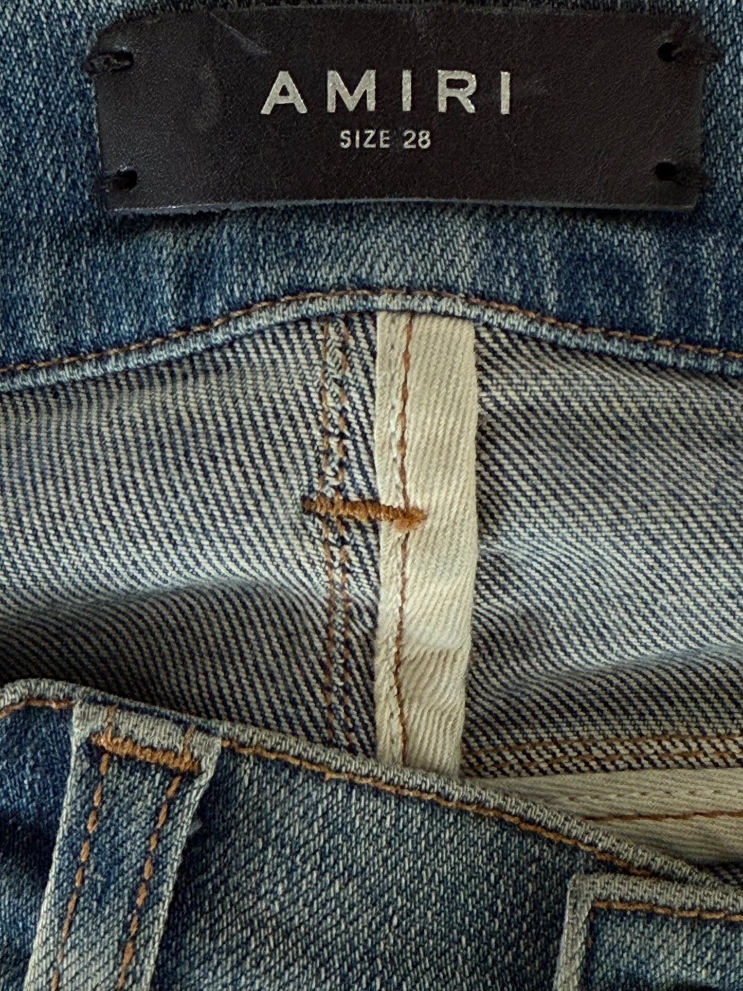 Amiri Clay Indigo & Blue Bandana Patch MX1 Jeans