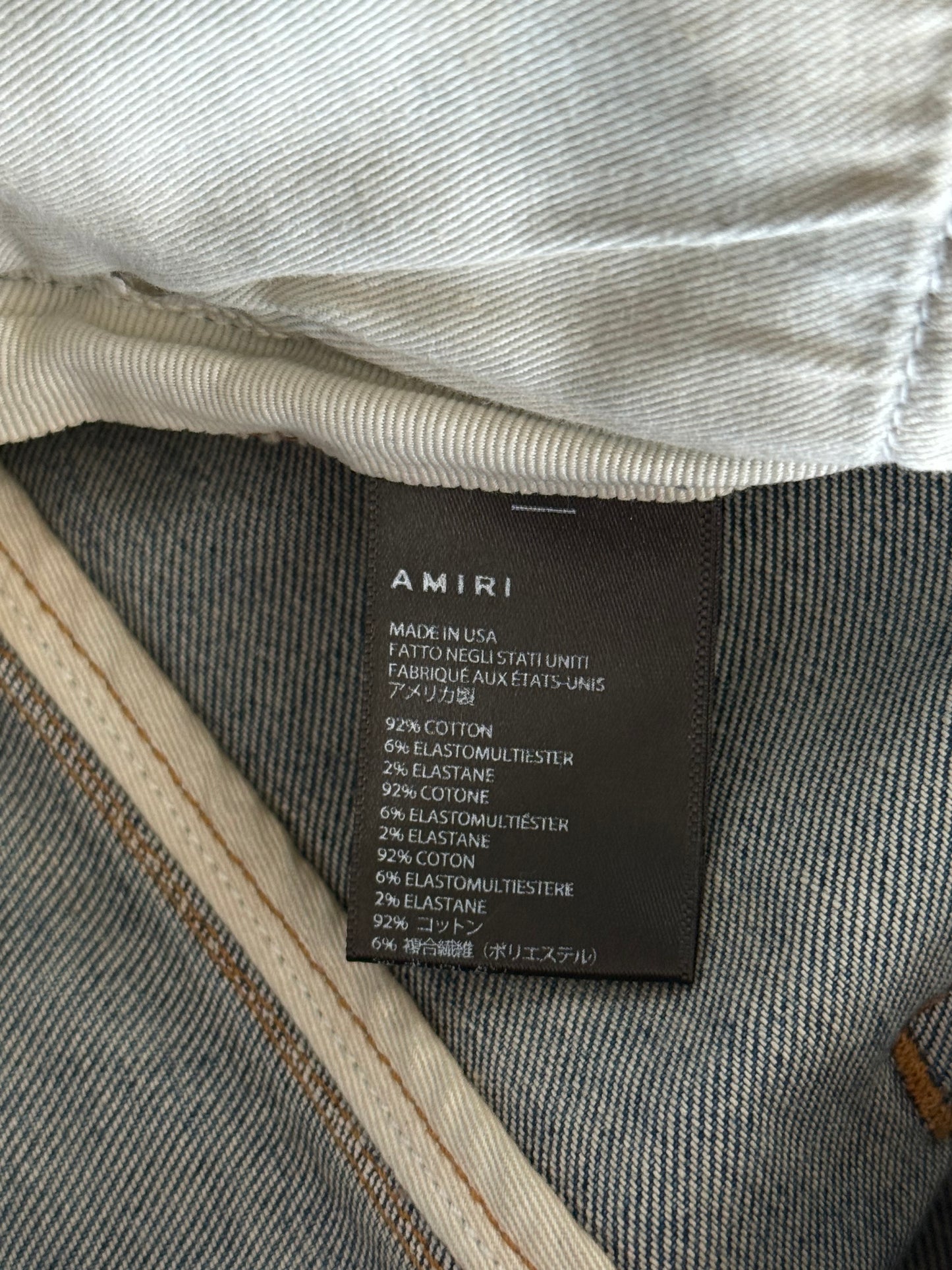 Amiri Clay Indigo & Blue Bandana Patch MX1 Jeans