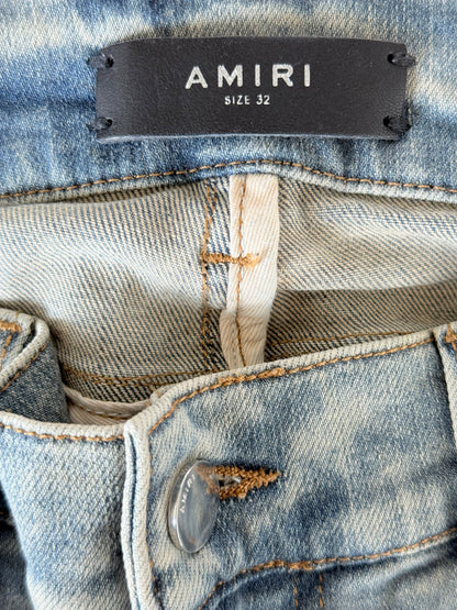 Amiri Indigo & Black Bandana Patch MX1 Jeans