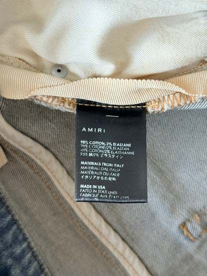 Amiri Indigo & Black Bandana Patch MX1 Jeans