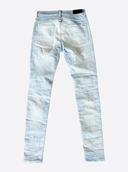 Amiri Light Indigo & Black Bandana Patch MX1 Jeans