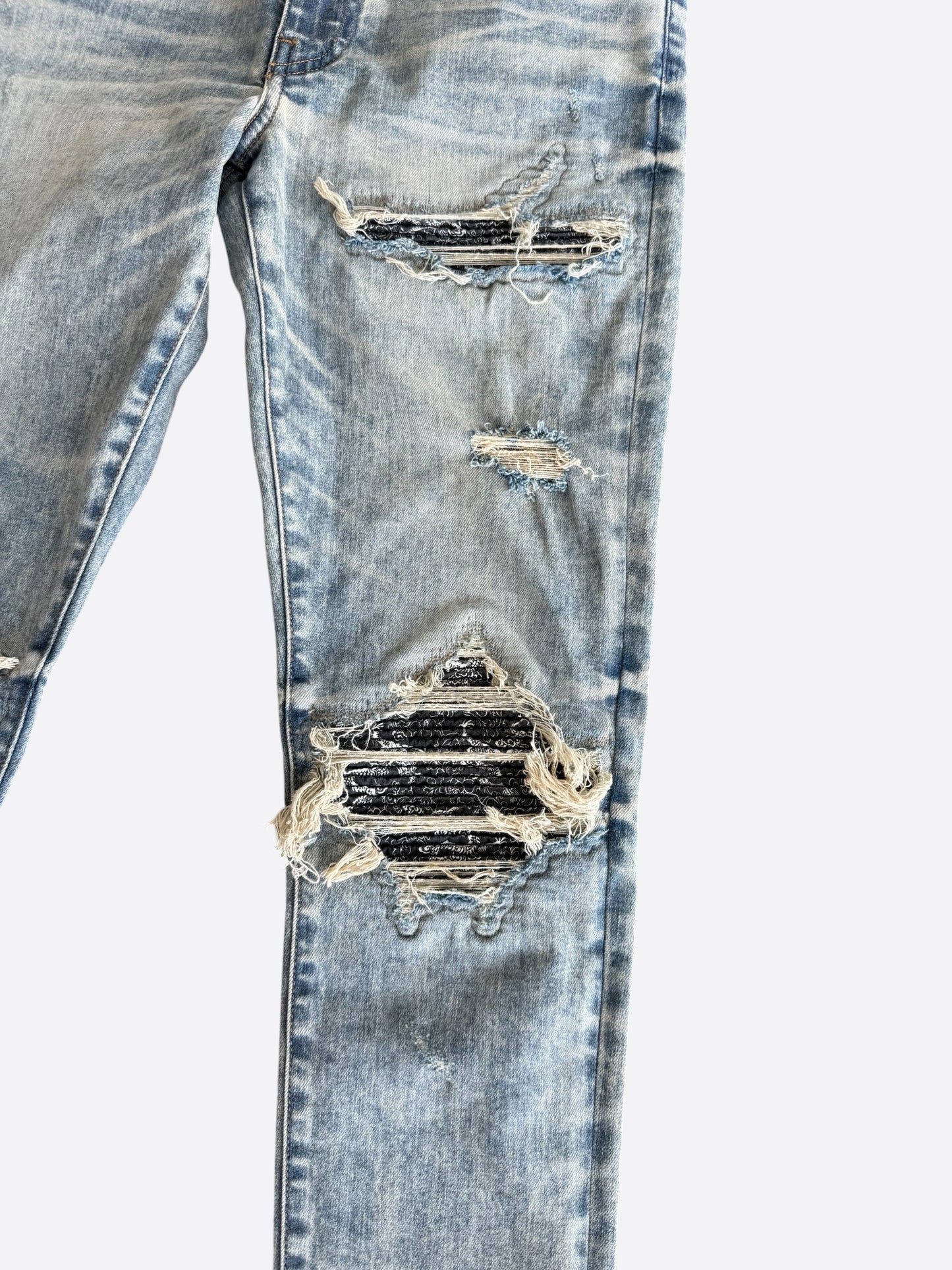 Amiri Indigo & Black Bandana Patch MX1 Jeans