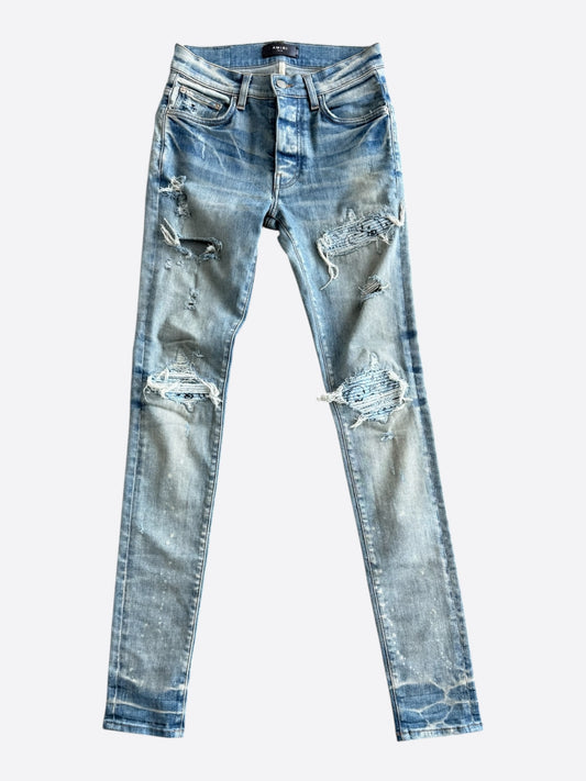 Amiri Clay Indigo & Blue Bandana Patch MX1 Jeans