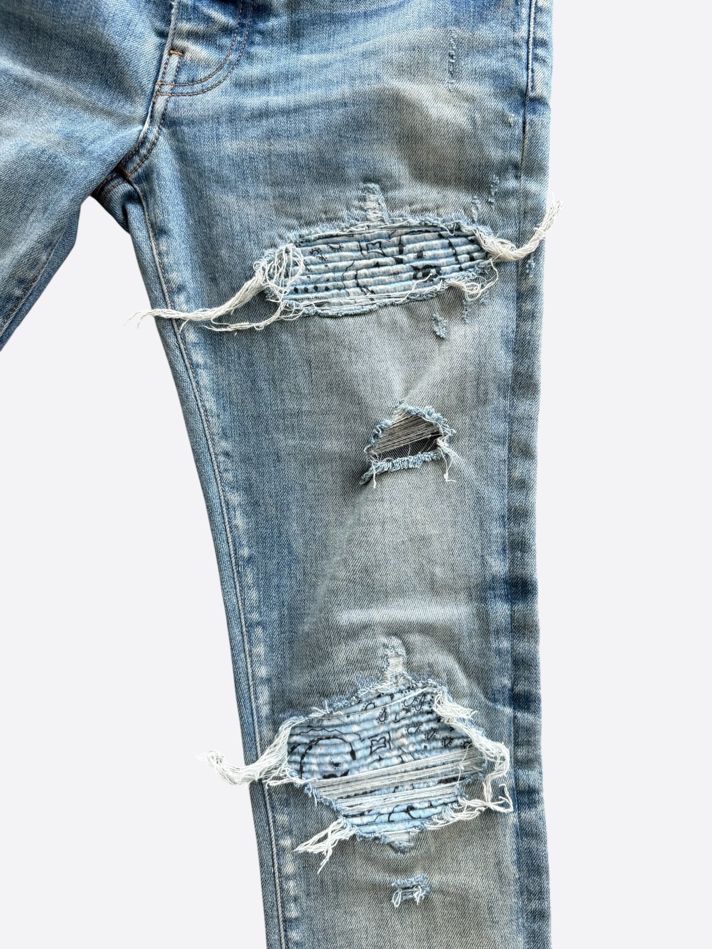 Amiri Clay Indigo & Blue Bandana Patch MX1 Jeans