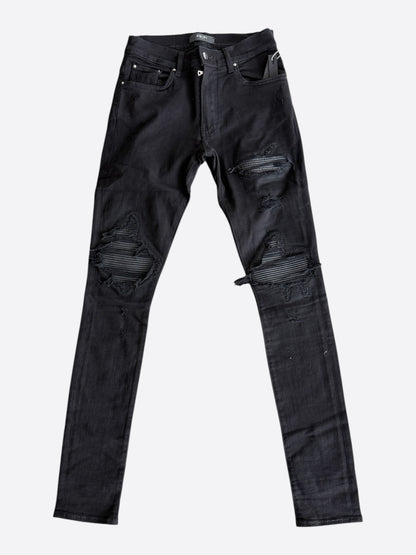 Amiri Black Leather Patch MX1 Jeans