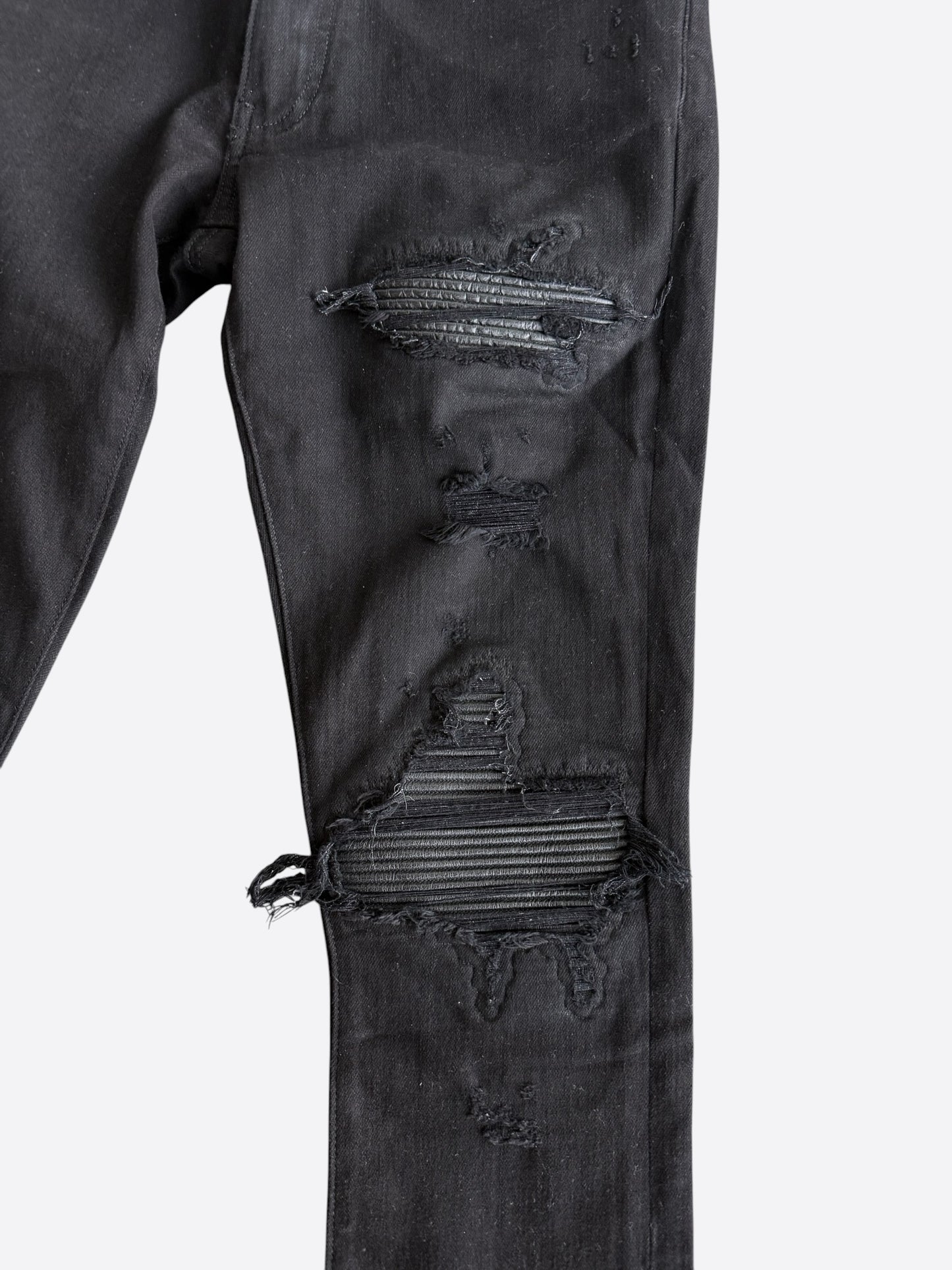 Amiri Black Leather Patch MX1 Jeans