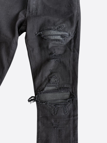 Amiri Black Leather Patch MX1 Jeans