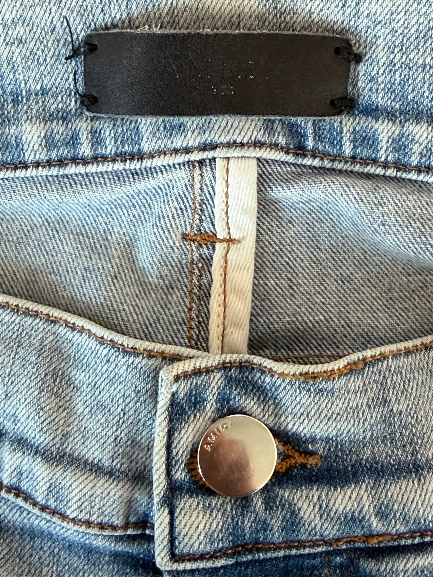 Amiri Clay Indigo Paint Splatter MX1 Jeans