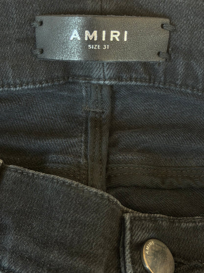 Amiri Aged Black & White Bandana Patch MX1 Jeans