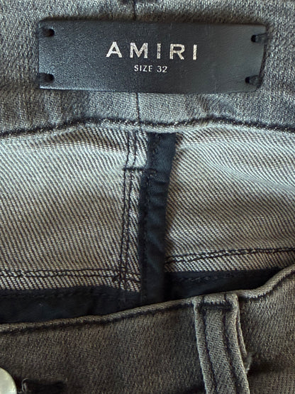 Amiri Storm Grey & Black Patch MX1 Jeans