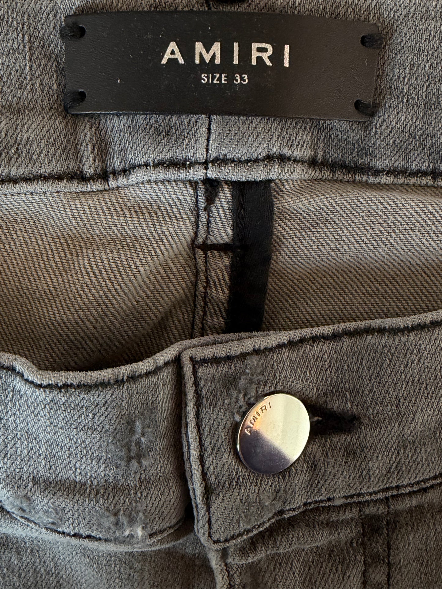 Amiri Light Grey Patch MX1 Jeans