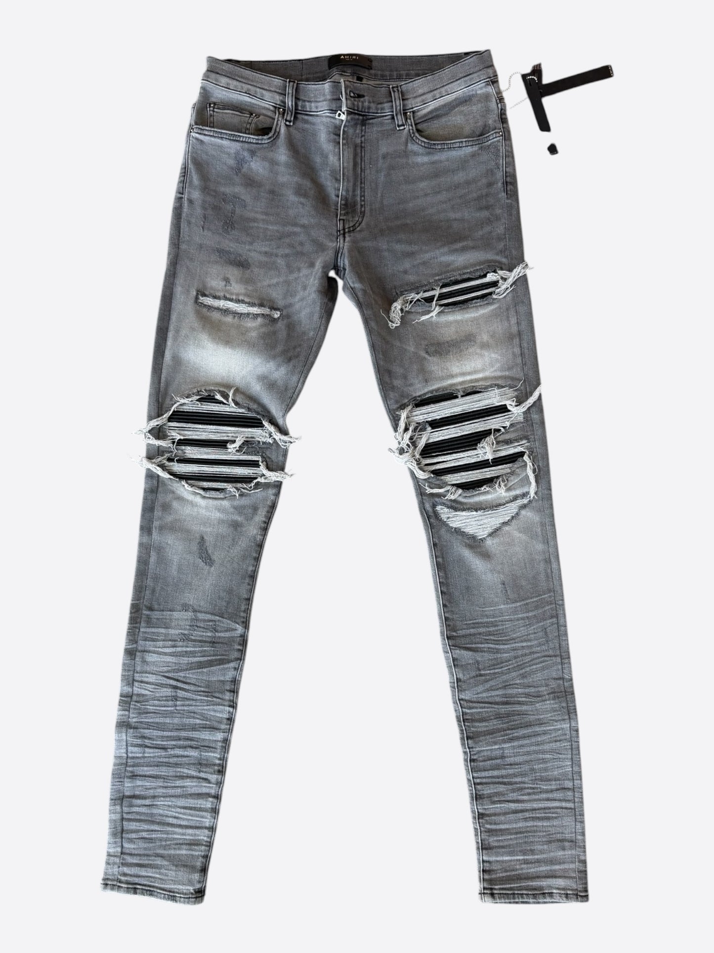 Amiri Storm Grey & Black Patch MX1 Jeans