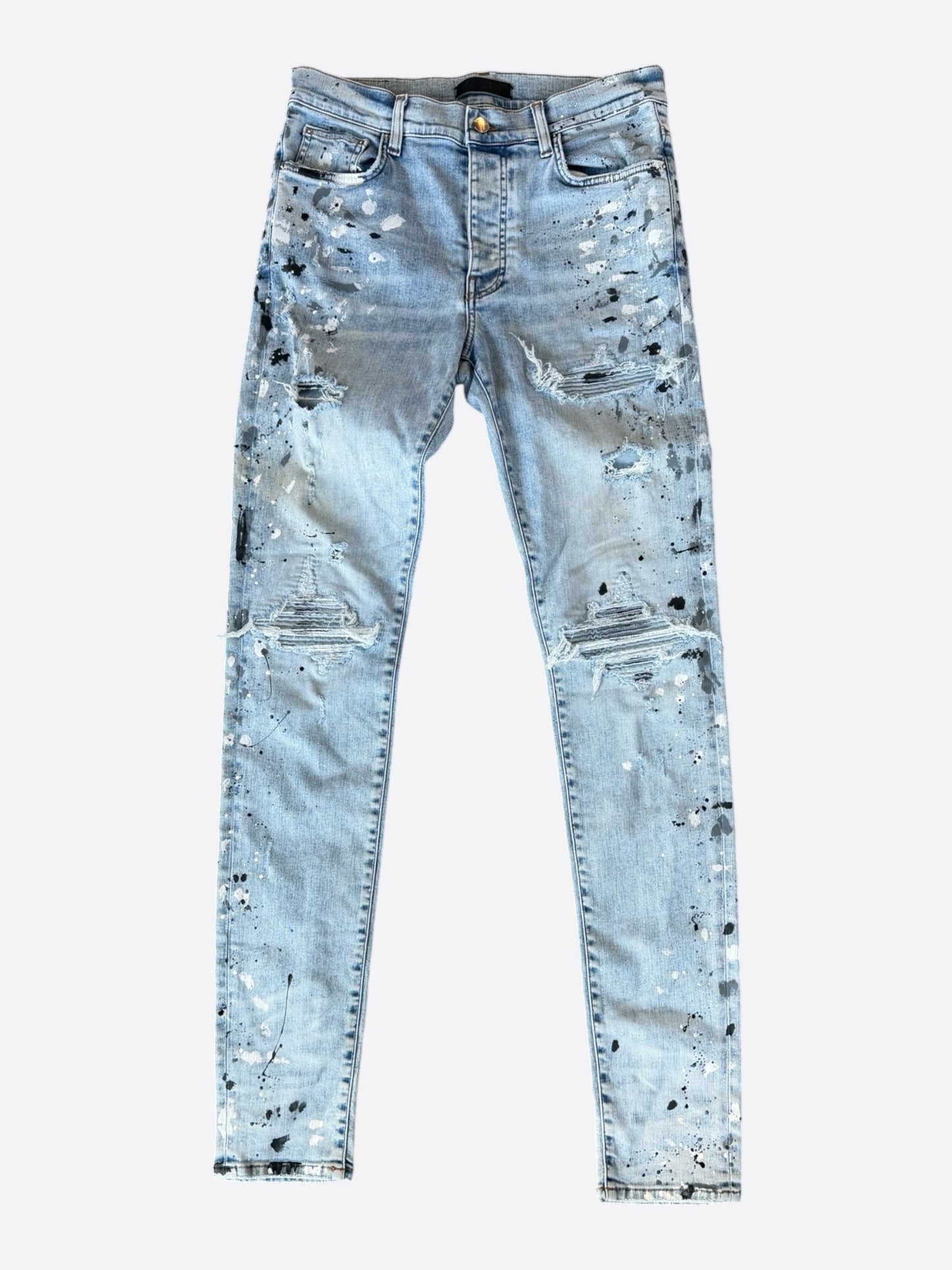 Amiri Clay Indigo Paint Splatter MX1 Jeans