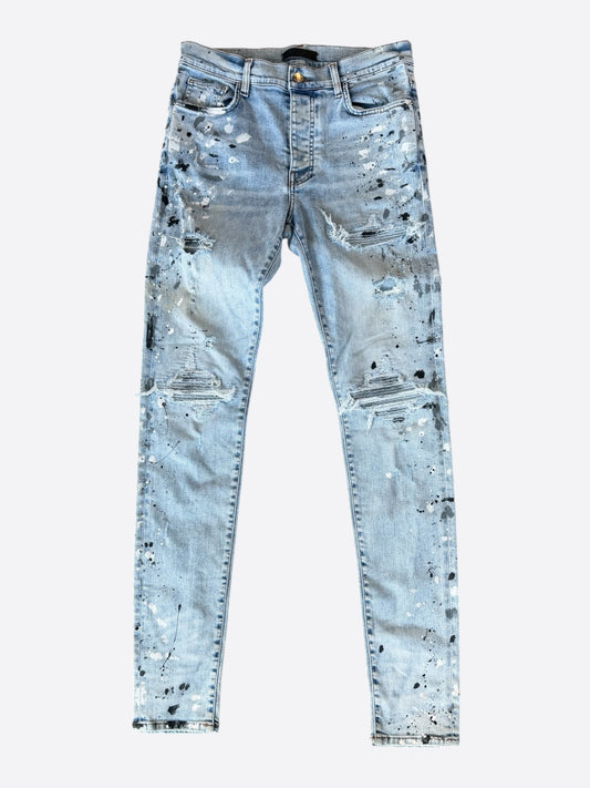Amiri Clay Indigo Paint Splatter MX1 Jeans