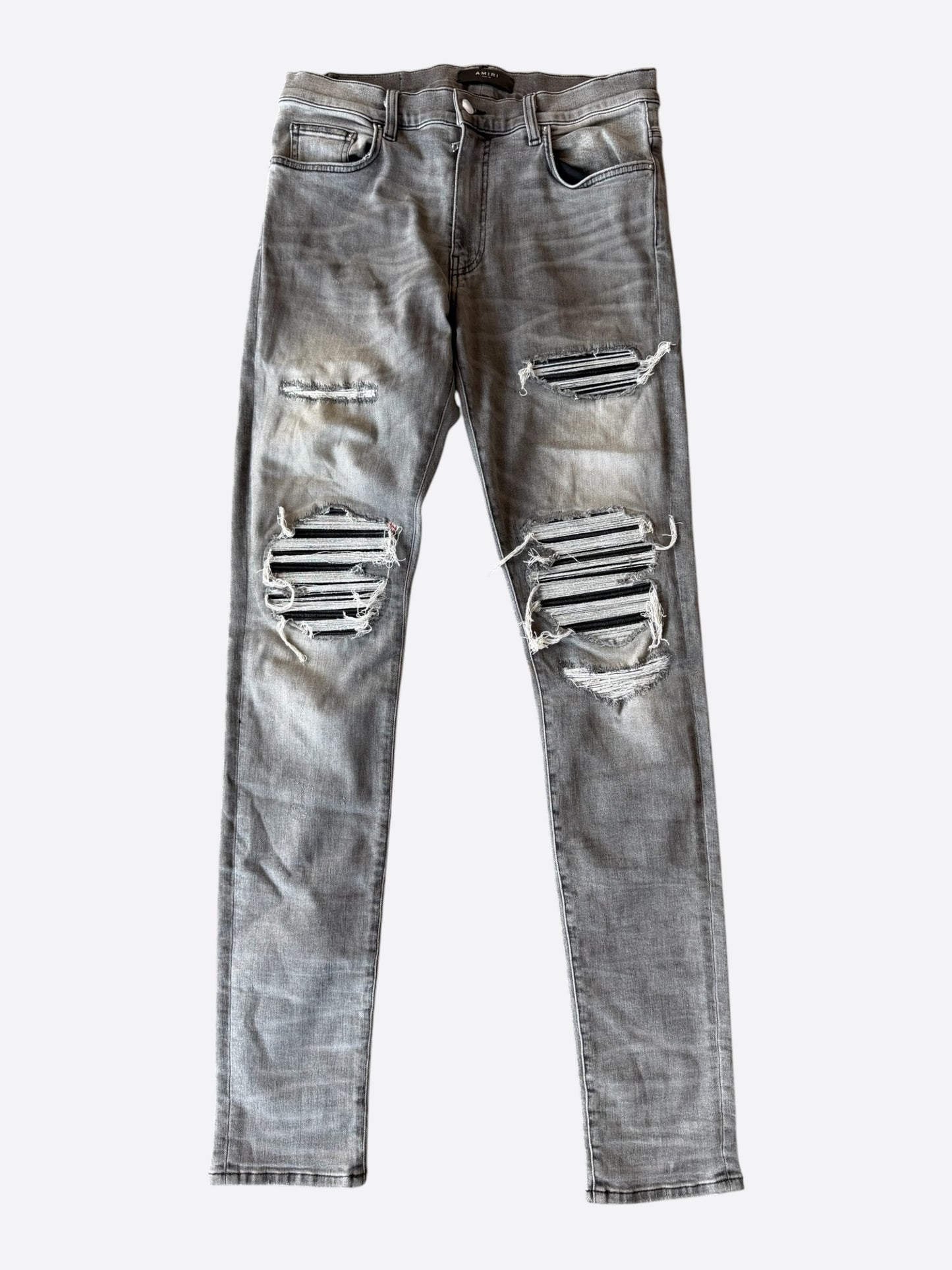 Amiri Storm Grey & Black Patch MX1 Jeans