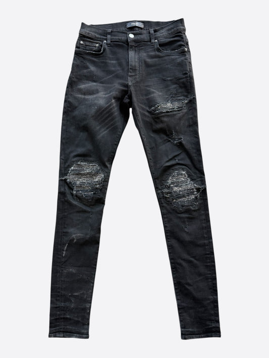 Amiri Aged Black & White Bandana Patch MX1 Jeans